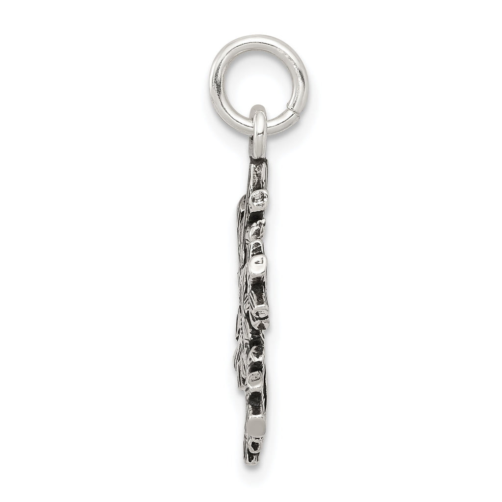 Sterling Silver 925 Snowflake Charm with Antique Finish Elegant Winter Theme