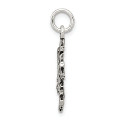 Sterling Silver 925 Snowflake Charm with Antique Finish Elegant Winter Theme