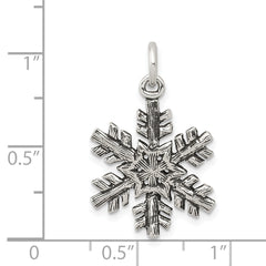 Sterling Silver 925 Snowflake Charm with Antique Finish Elegant Winter Theme