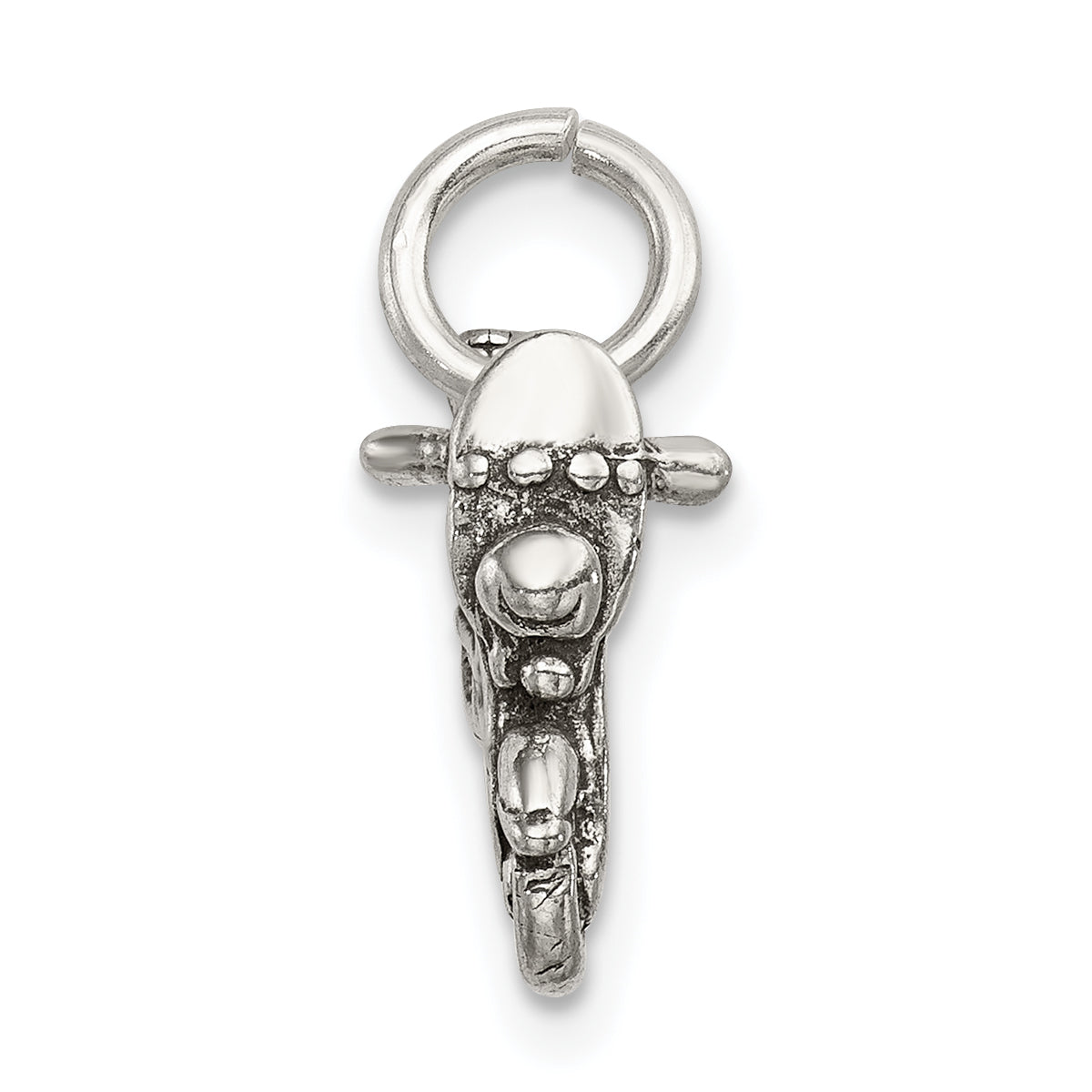 Sophia Jewelers 925 Sterling Silver Antiqued 3D Motorcycle Charm Pendant Secondary image