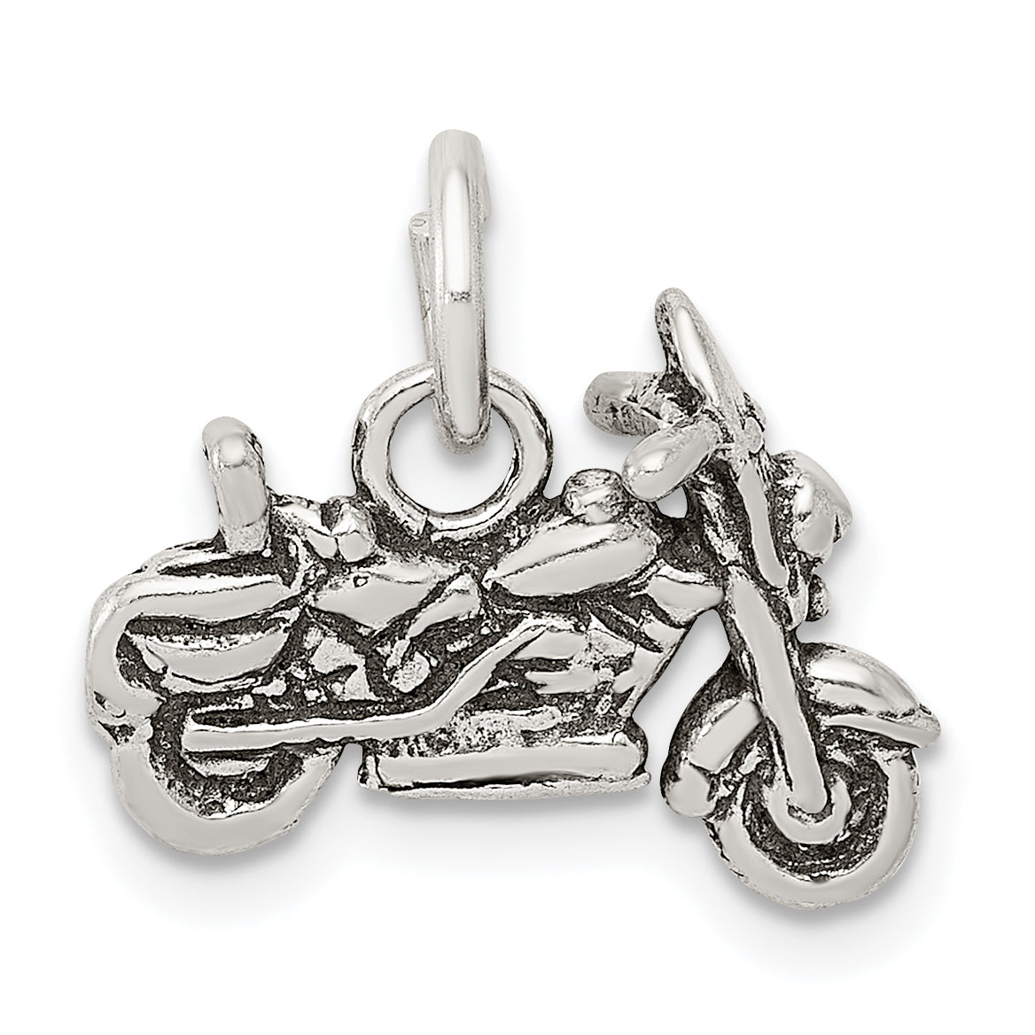 Sterling Silver Antiqued Motorcycle Charm Main image
