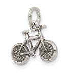 Sterling Silver 3D Antiqued Bicycle Charm for Men Vintage Style