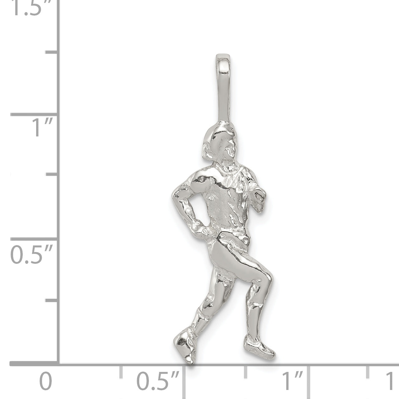 Sterling Silver 925 Runner Pendant with Polished Anti-Tarnish Finish