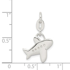 Sterling Silver 925 Airplane Charm with Polished Anti-Tarnish Finish