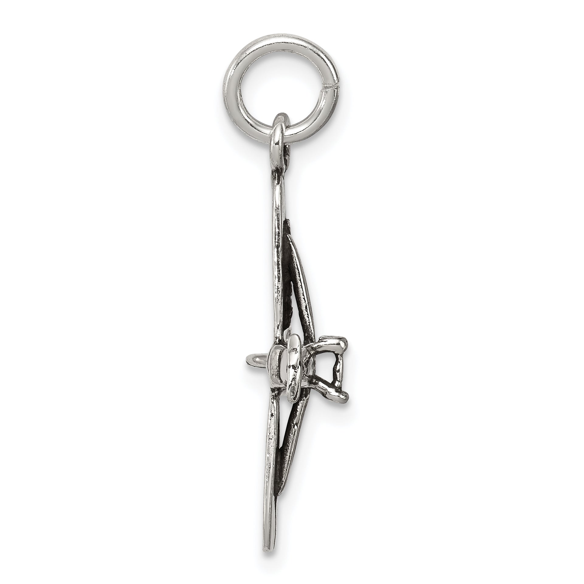 Sterling Silver Antiqued Airplane Charm