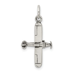 Sterling Silver Antiqued Airplane Charm