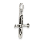 Sterling Silver 925 Men's Antiqued 3D Airplane Charm
