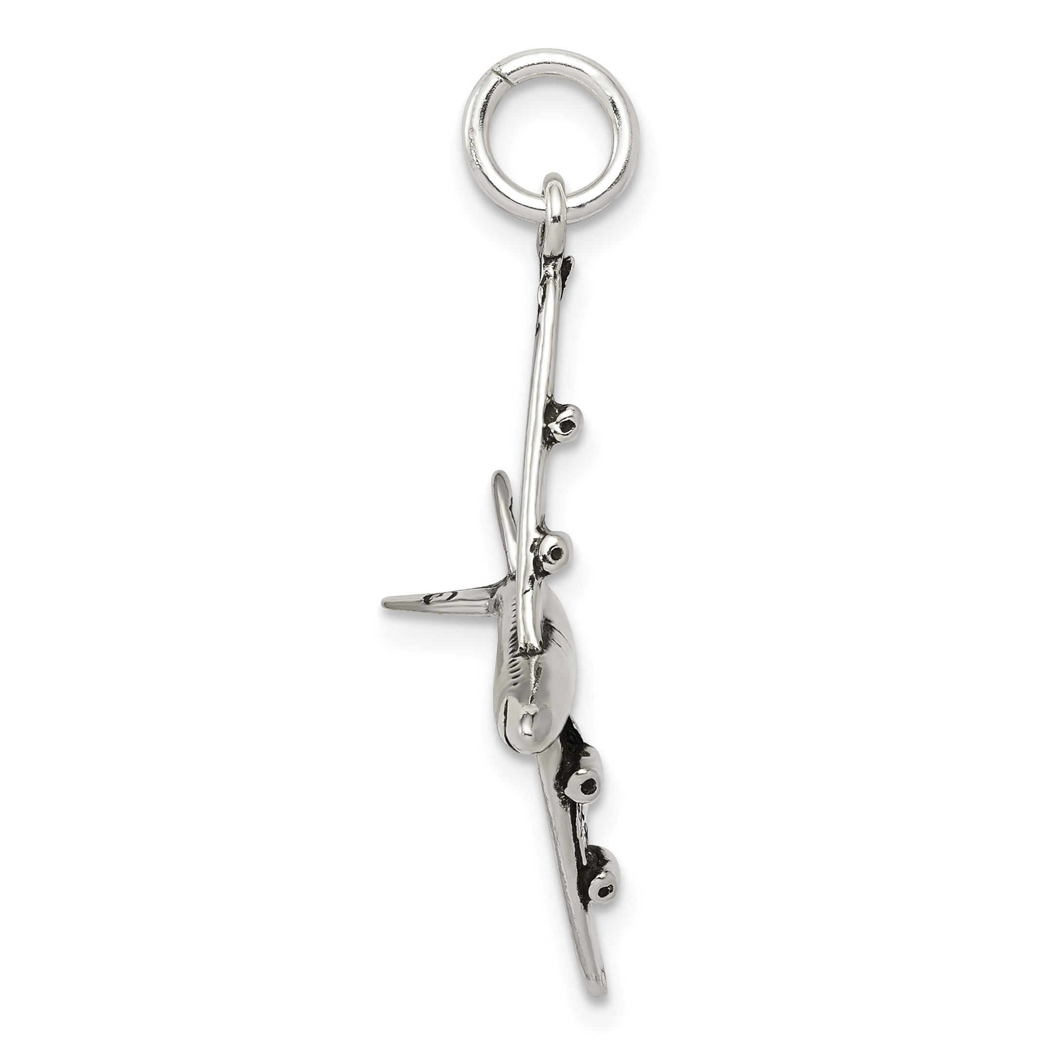 Sophia Jewelers Sterling Silver 925 Antiqued 3D Airplane Charm for Men Secondary image