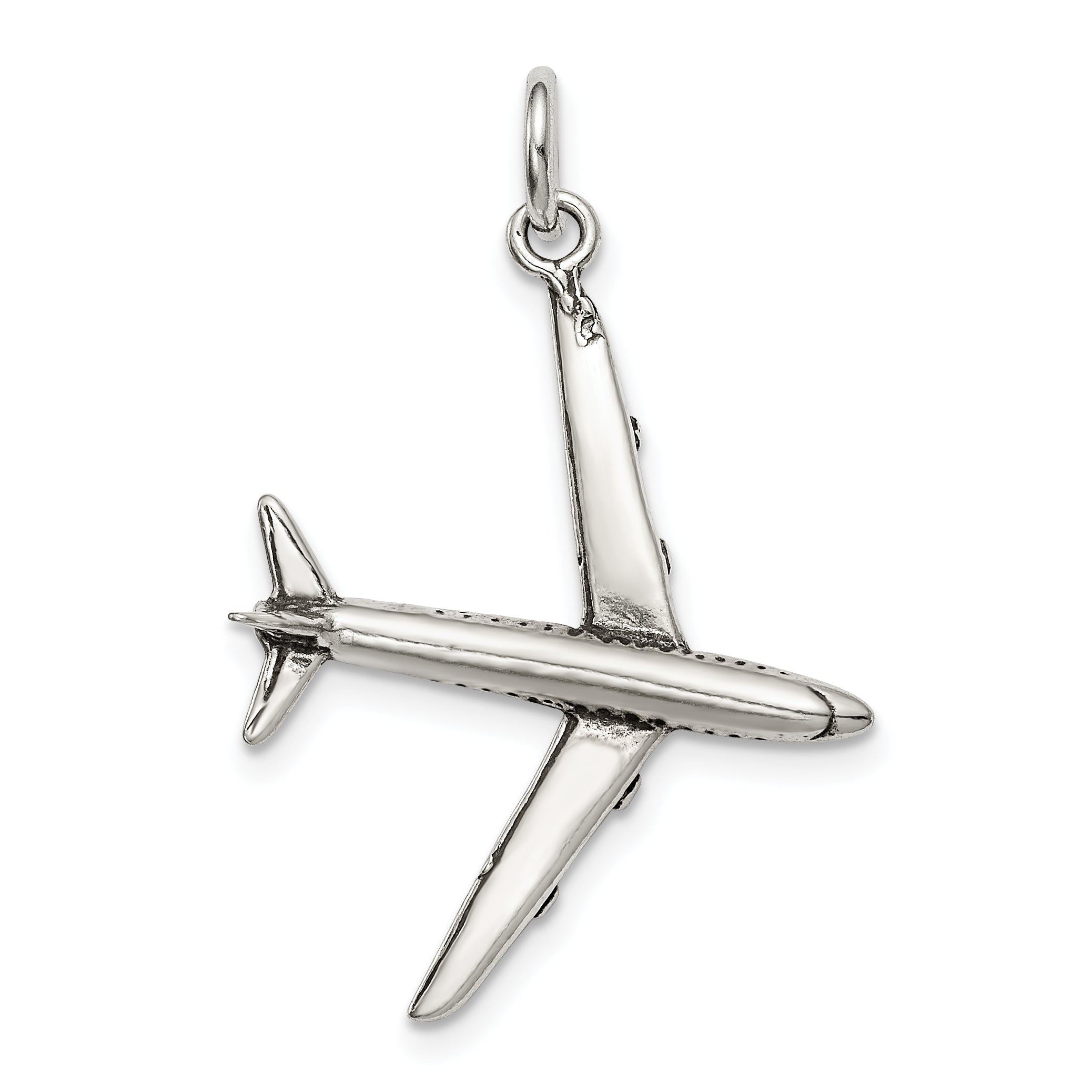 Sterling Silver Antiqued Airplane Charm Main image
