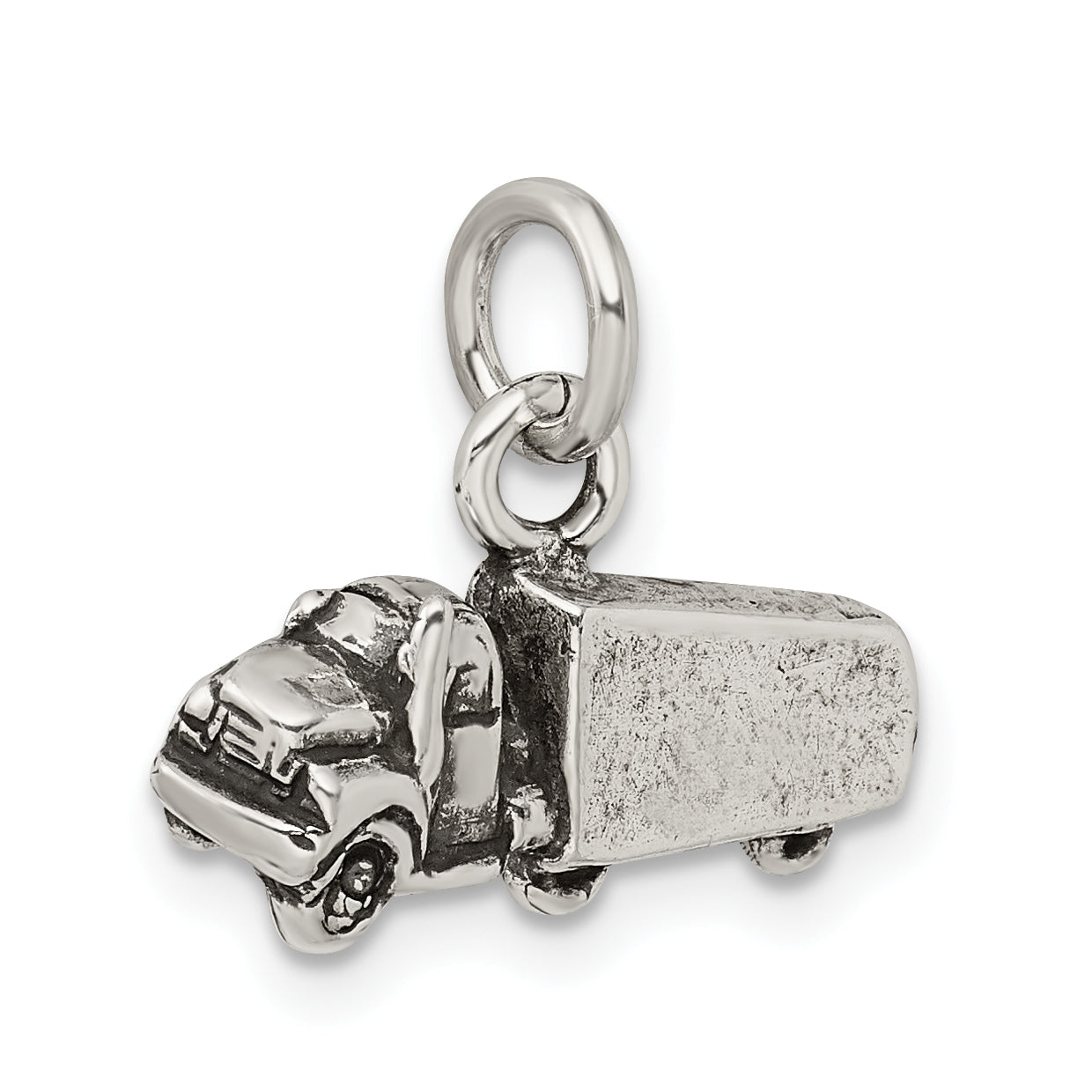 Men's Sterling Silver 925 Antiqued Truck Charm Pendant Vintage Inspired by Sophia Jewelers