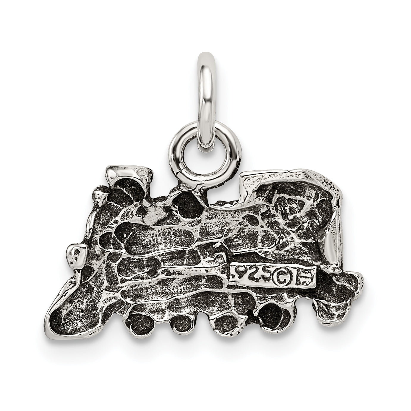 Sterling Silver 925 Men's Antiqued Train Charm Vintage Themed