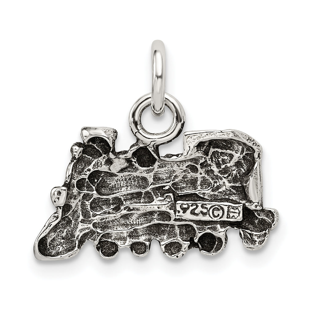 Sterling Silver 925 Men's Antiqued Train Charm Vintage Themed