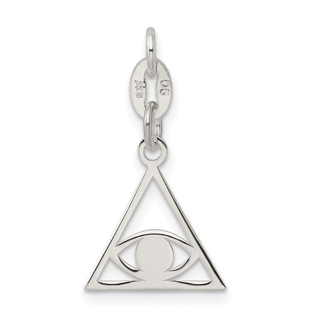 Sterling Silver 925 Evil Eye Charm with Polished Anti-Tarnish Finish