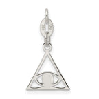 Sterling Silver 925 Evil Eye Charm with Polished Anti-Tarnish Finish