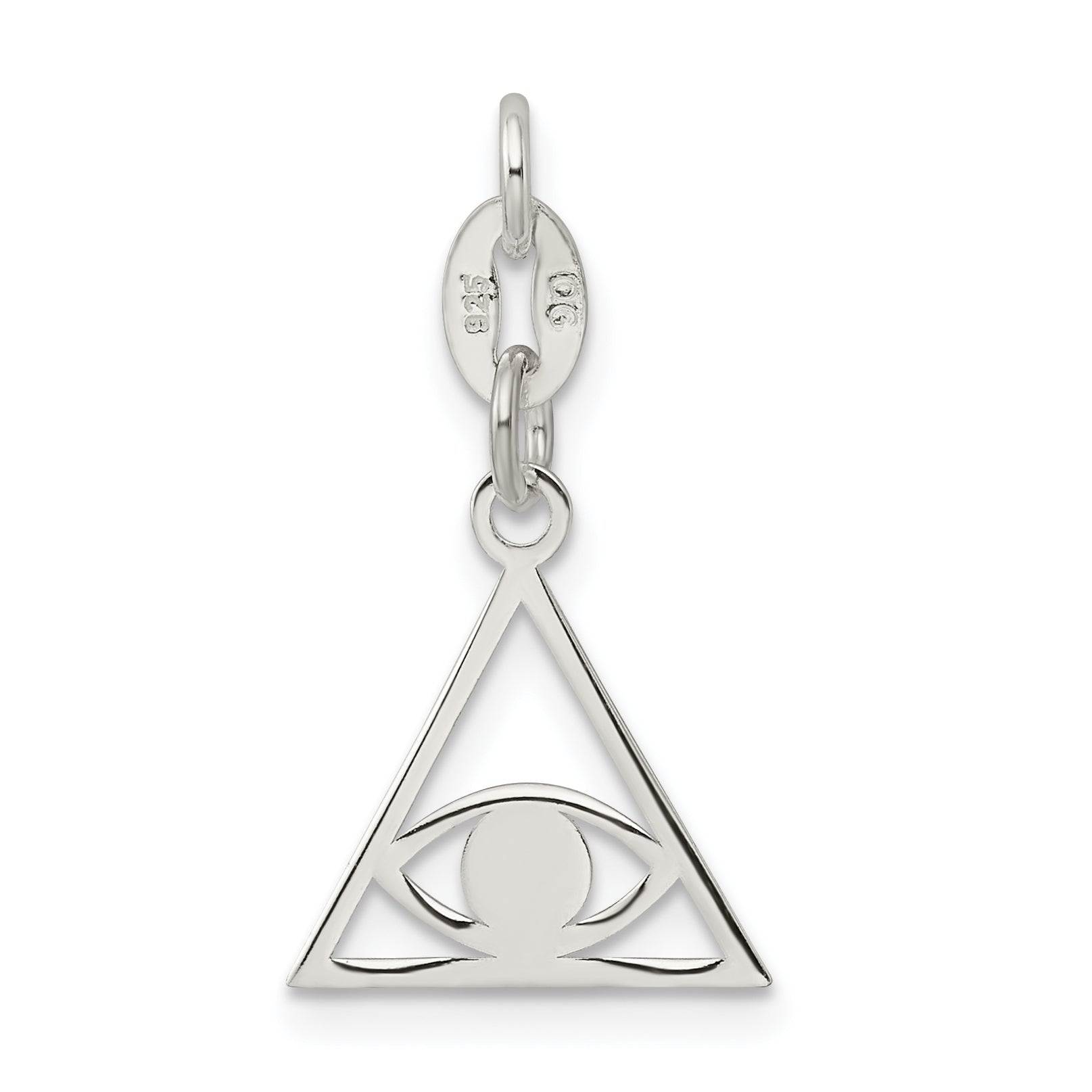 Sterling Silver 925 Evil Eye Charm with Polished Anti-Tarnish Finish