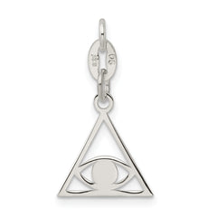 Sterling Silver 925 Evil Eye Charm with Polished Anti-Tarnish Finish