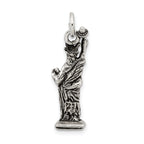 Sterling Silver 925 Antiqued 3D Statue of Liberty Charm