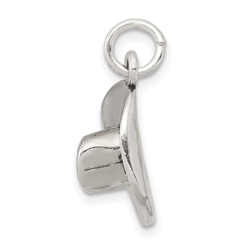 Sterling Silver 925 Antiqued Cowboy Hat Charm 3D Vintage Men's Jewelry