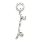 Sterling Silver 925 Skateboard Charm with Polished Anti-Tarnish Finish