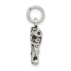 Sterling Silver Men's 3D Antiqued Pistol Charm for Vintage Appeal