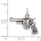 Sterling Silver Men's 3D Antiqued Pistol Charm for Vintage Appeal