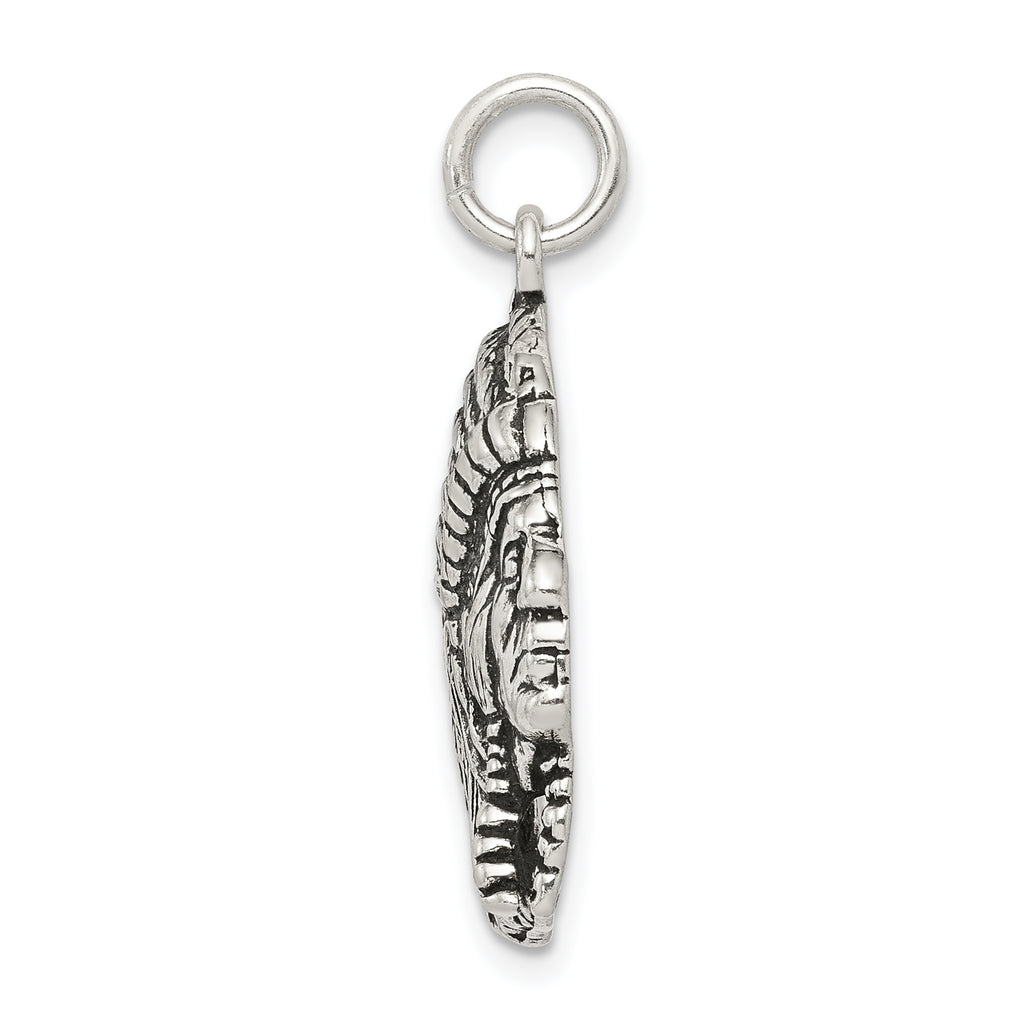 Sterling Silver 925 Men's Antiqued Charm Pendant by Sophia Jewelers