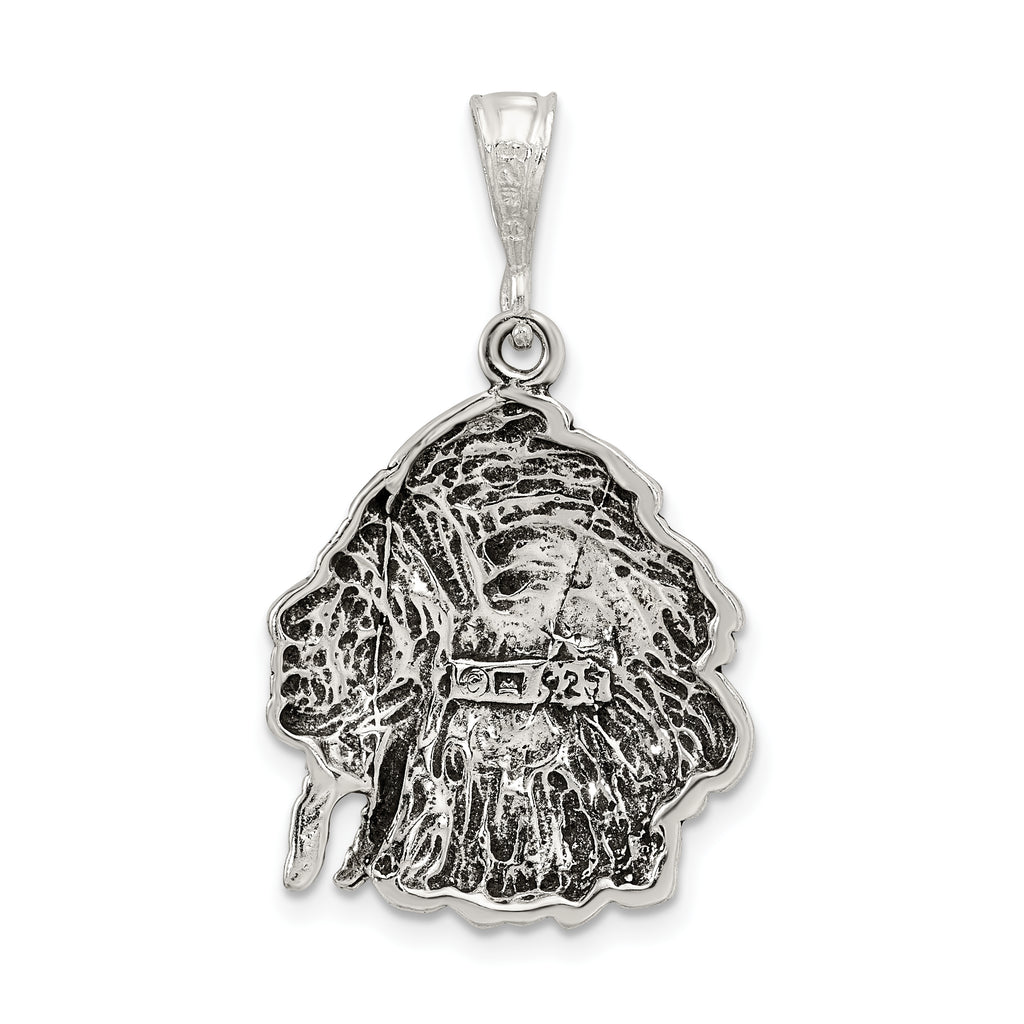 Sterling Silver 925 Men's Antiqued Charm Pendant by Sophia Jewelers