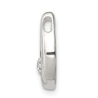 Sterling Silver 925 Polished Horseshoe Pendant with Clear CZ Elegance