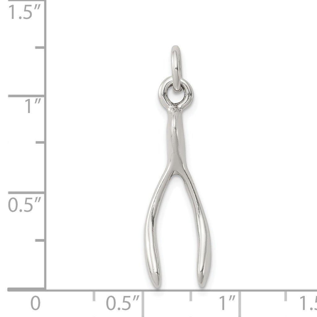 Sterling Silver Antiqued Wish Bone Charm