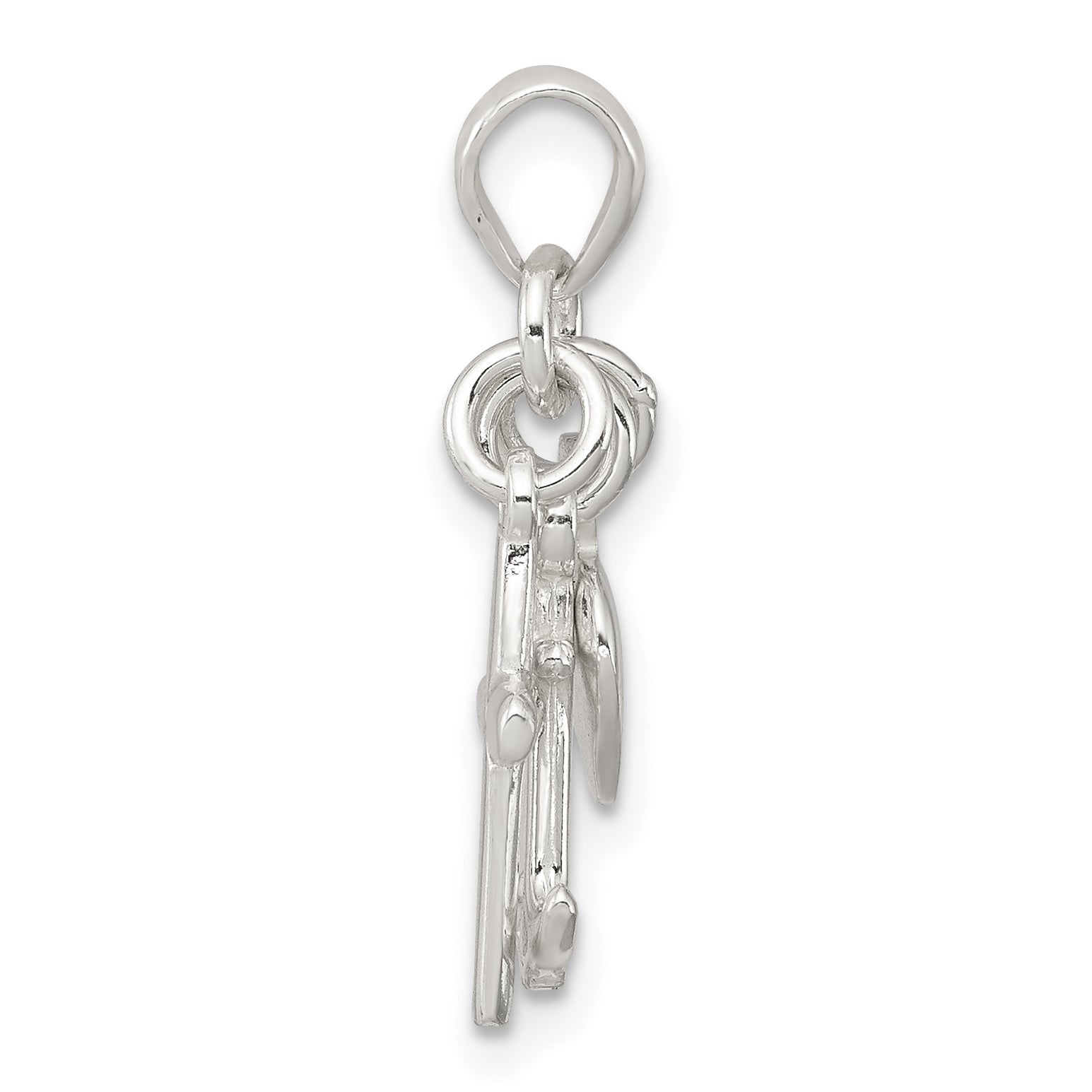 Sterling Silver 925 Anchor Heart Cross Pendant with Polished Finish Secondary image
