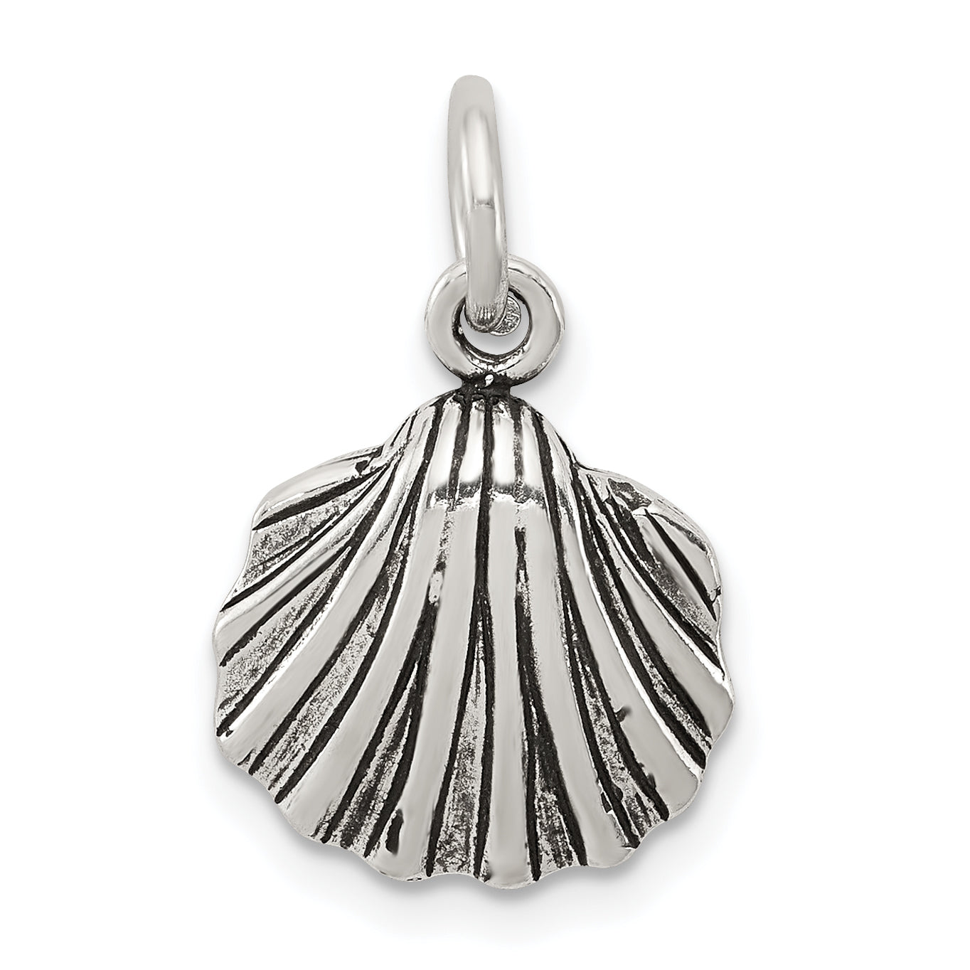 Sterling Silver Antiqued Seashell Charm Main image