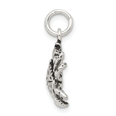 Antiqued Sterling Silver 925 Crab Charm for Men by Sophia Jewelers