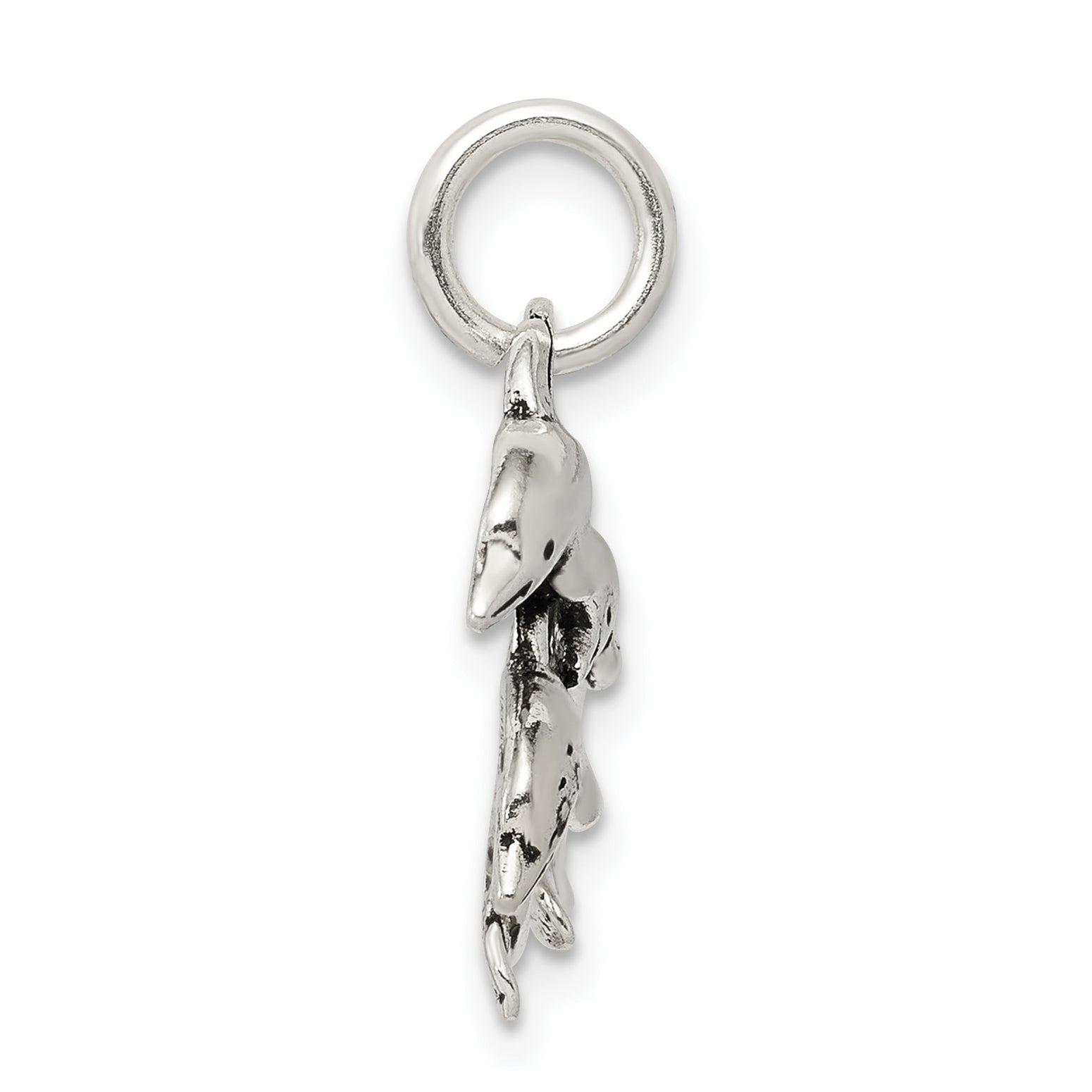 Sophia Jewelers Men's Antiqued Sterling Silver Dolphin Charm Secondary image