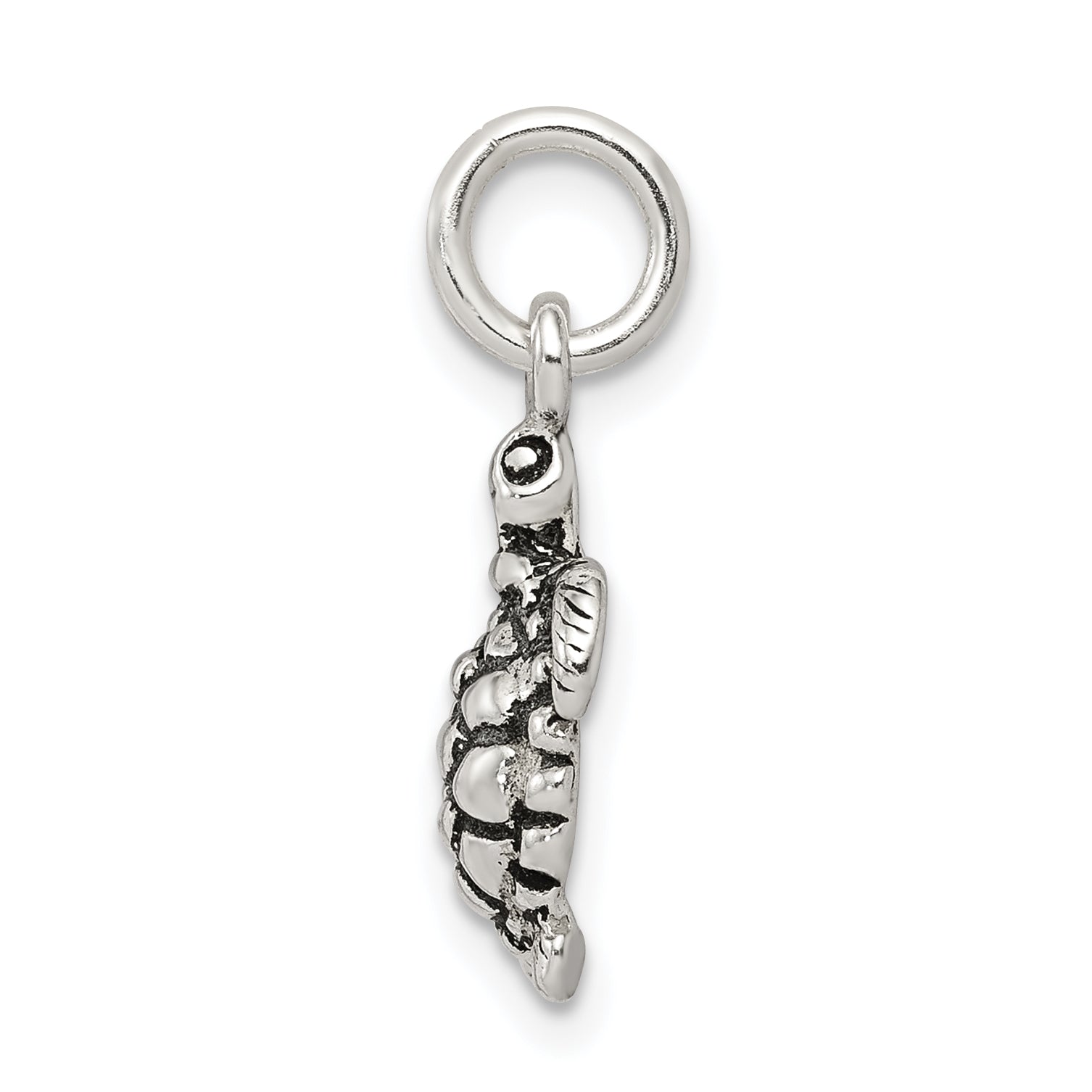 Antiqued Sterling Silver Turtle Charm Pendant with Open Back Design Secondary image