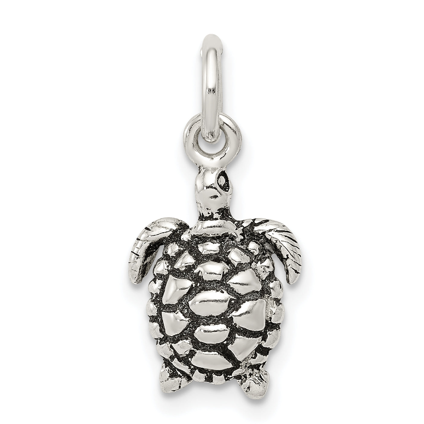 Sterling Silver Antiqued Turtle Charm Main image
