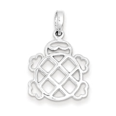 Sterling Silver Polished Turtle Pendant