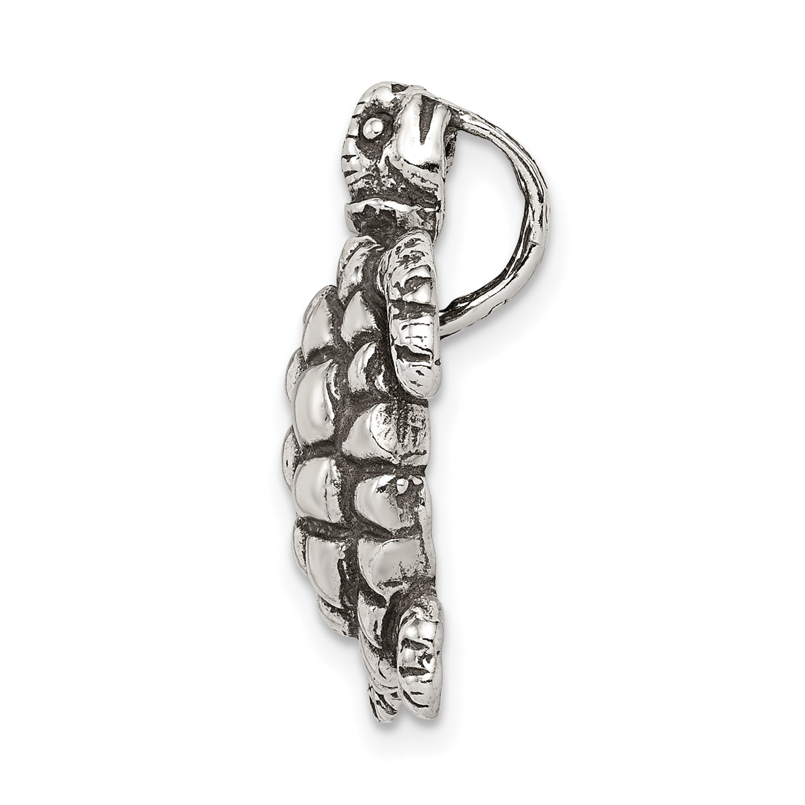 Sophia Jewelers Antiqued Sterling Silver Turtle Charm for Men