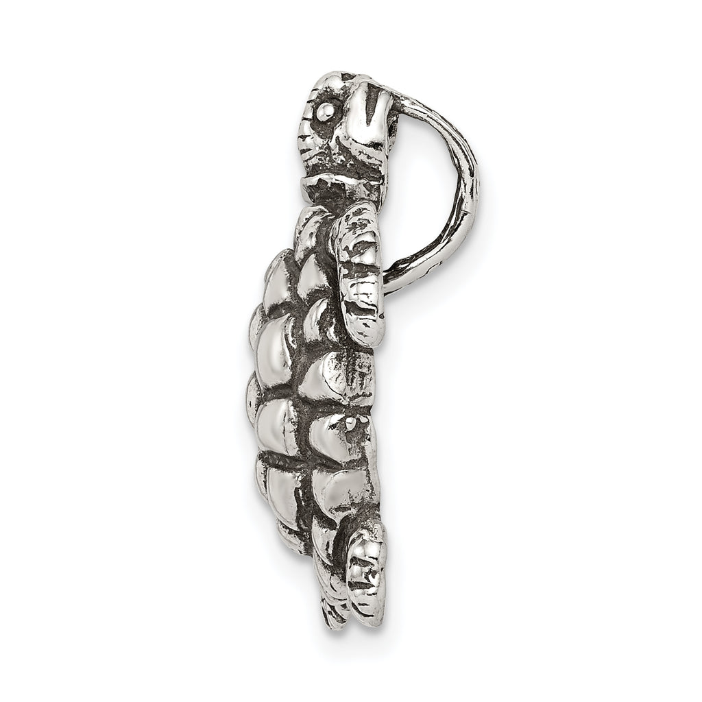 Sophia Jewelers Antiqued Sterling Silver Turtle Charm for Men
