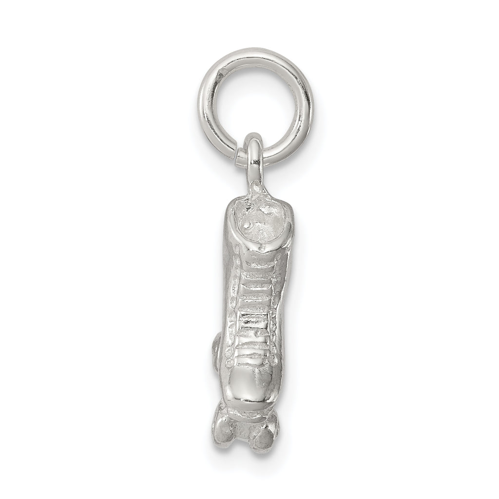 Sterling Silver 925 3D Roller Skate Charm with Polished Anti-Tarnish Finish