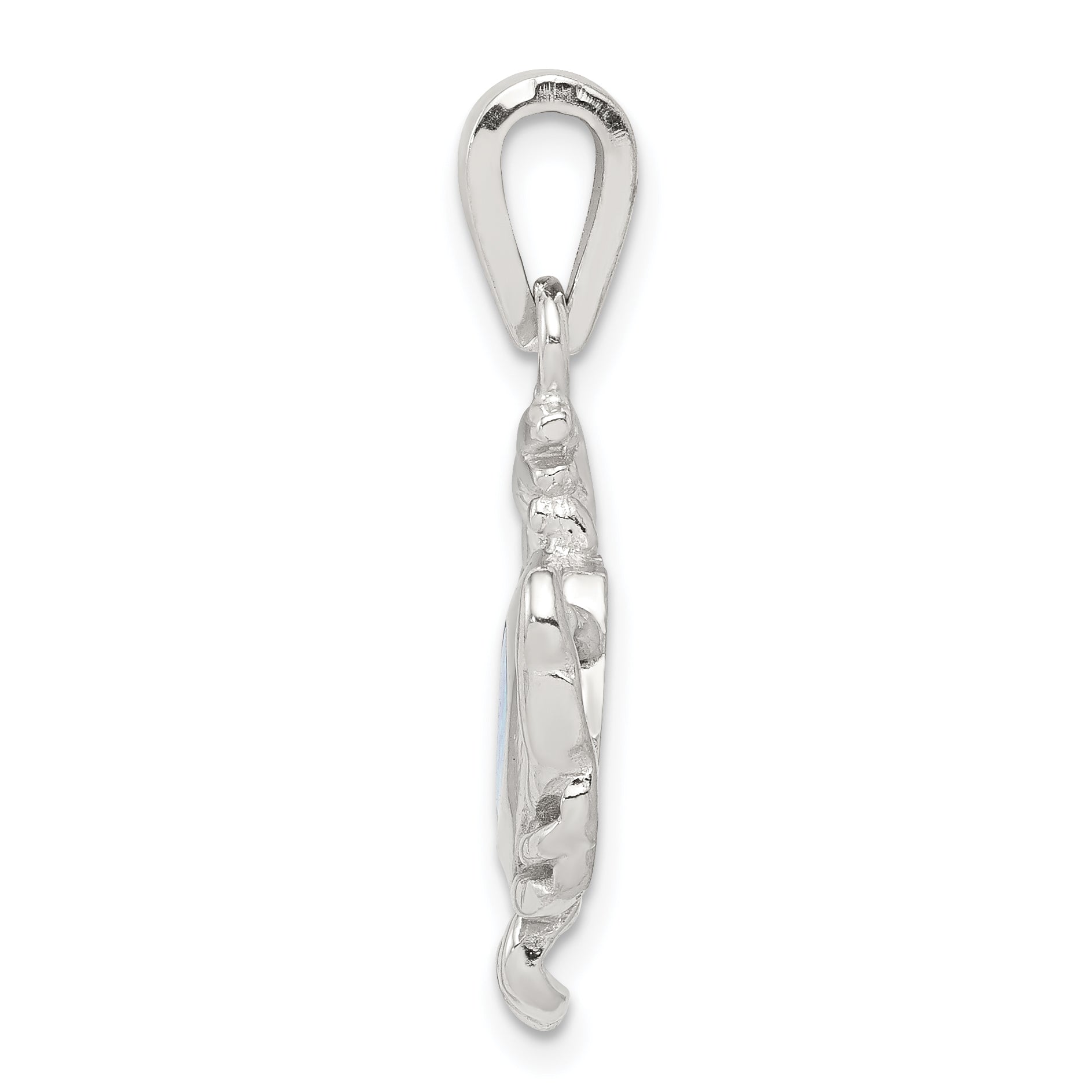Sophia Jewelers Sterling Silver Opal Inlay Crab Pendant with Rhodium Polish Secondary image