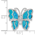 Sterling Silver Opal Butterfly Pendant Elegant Lab-Created Charm by Sophia Jewelers