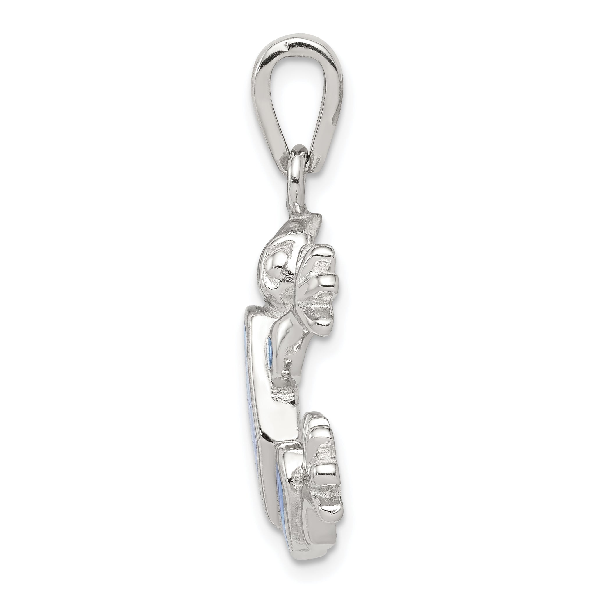 Sterling Silver Opal Frog Pendant with Rhodium Plated Finish Secondary image