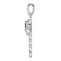 Sterling Silver Dragonfly Pendant with Amethyst & Opal Elegance
