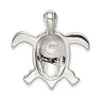 Sterling Silver Opal Turtle Pendant with Rhodium-Plated Finish