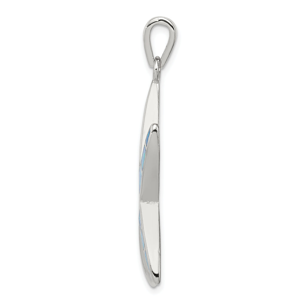 Sterling Silver 925 Opal Starfish Pendant with Rhodium-Plated Finish