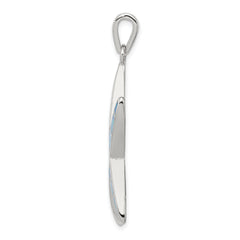 Sterling Silver 925 Opal Starfish Pendant with Rhodium-Plated Finish