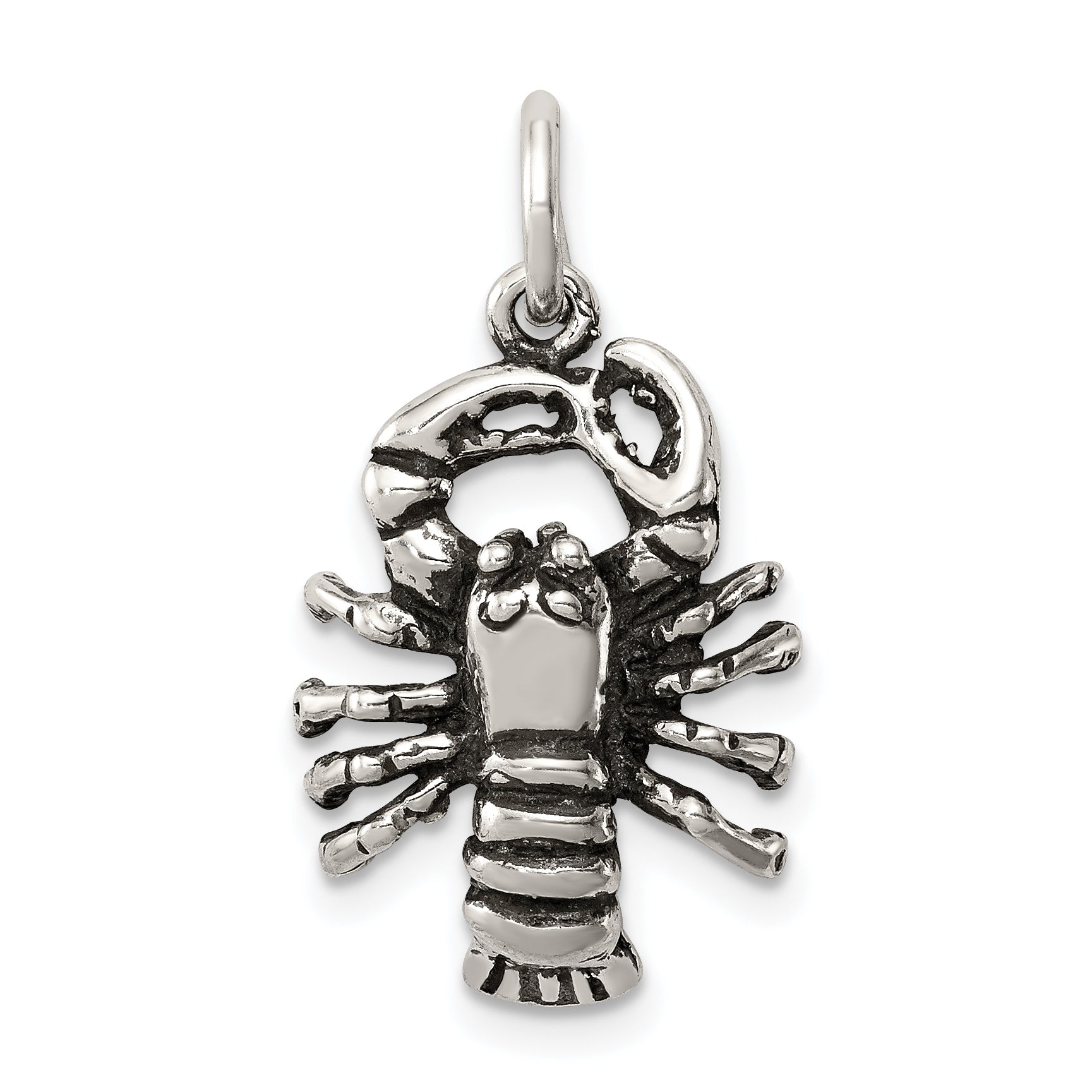 Sterling Silver Antiqued Lobster Charm