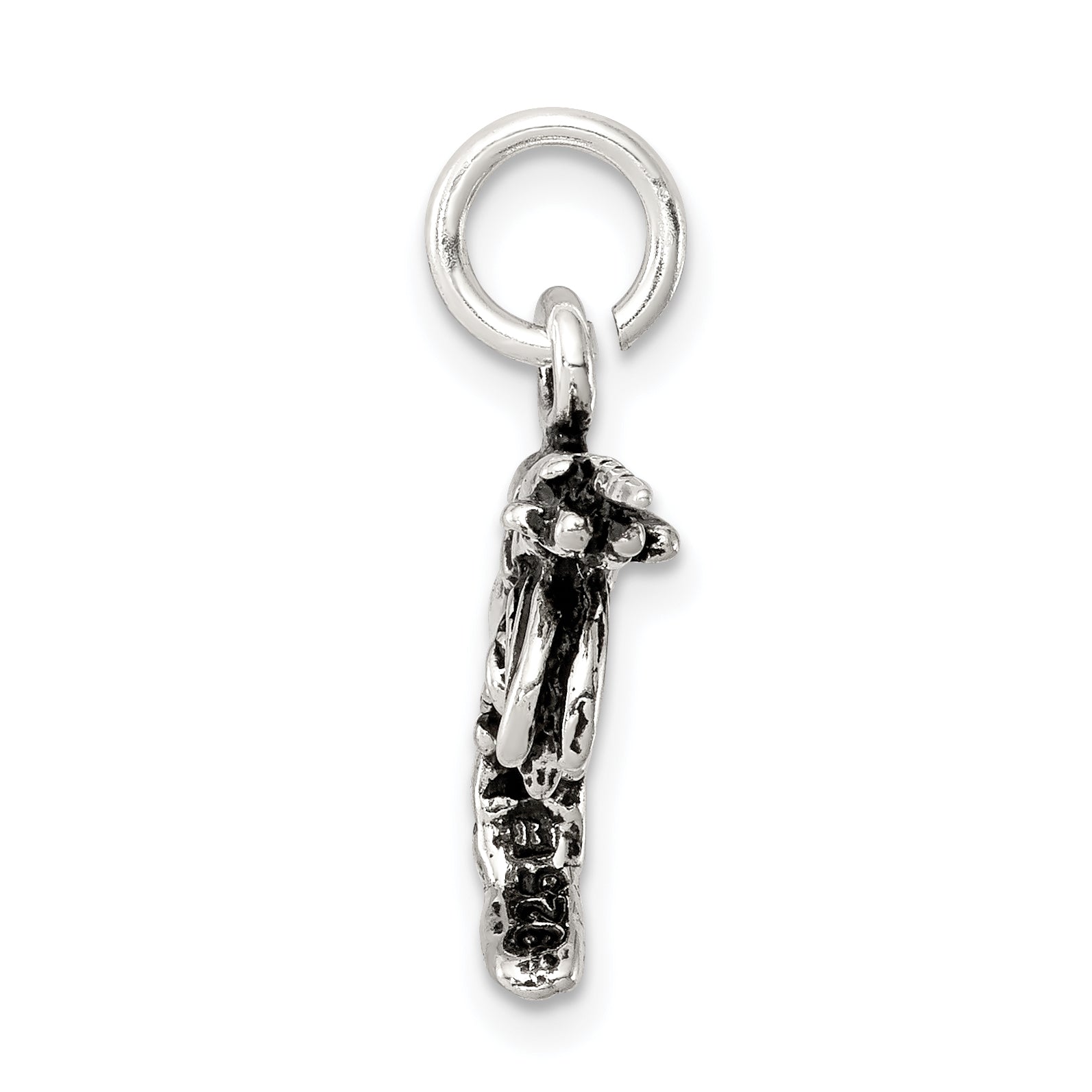 Sterling Silver 925 Antiqued 3D Shrimp Charm Pendant by Sophia Jewelers