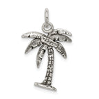 Antiqued Sterling Silver Palm Tree Charm for Men Timeless Elegance