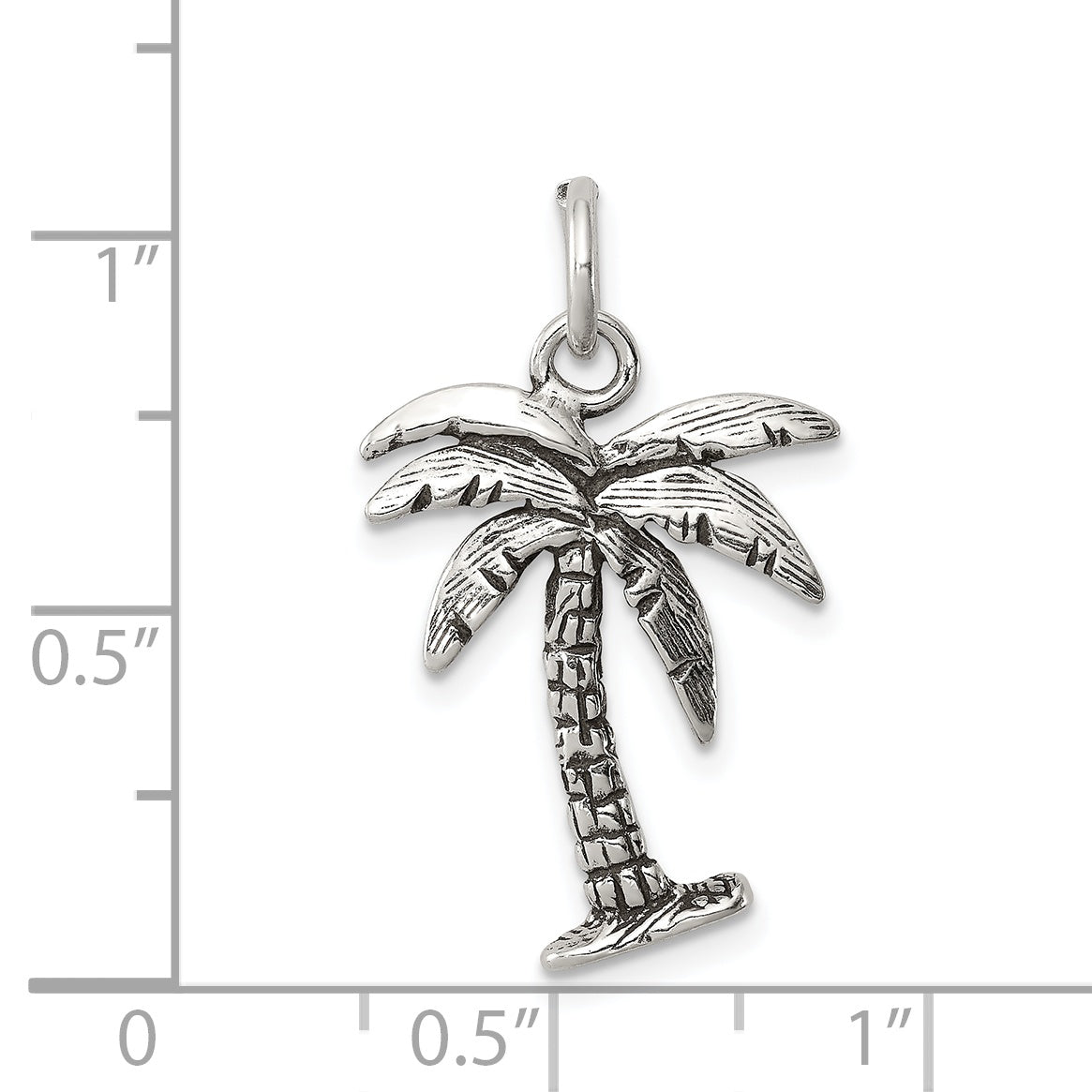 Antiqued Sterling Silver Palm Tree Charm for Men Timeless Elegance